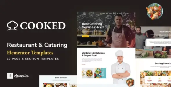 Cooked – Catering & Restaurant Website Elementor Template Kit